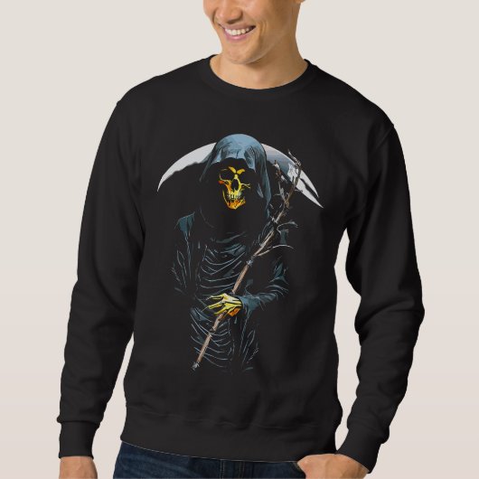 Grimischer Sensenmann: Dunkle Eleganz Sweatshirt (Vorderseite)