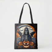 Grimischer Sensenmann Friedhof Spooky Pumpkins Hal Tasche (Vorderseite)