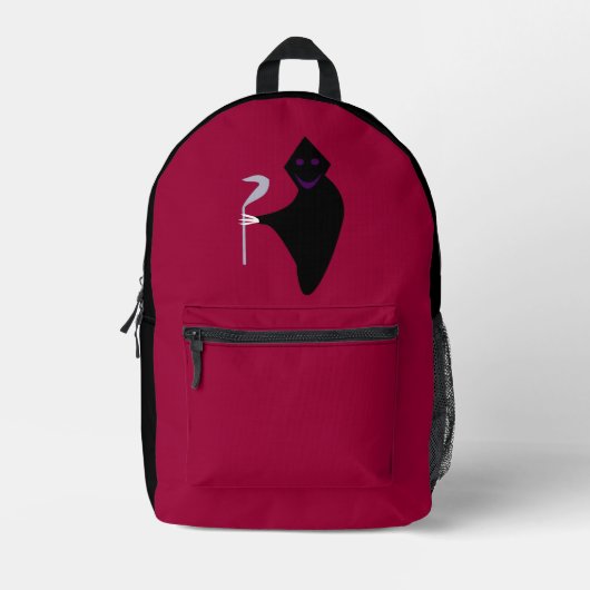 Grimischer Sensenmann Halloween Bedruckter Rucksack (Vorderseite)