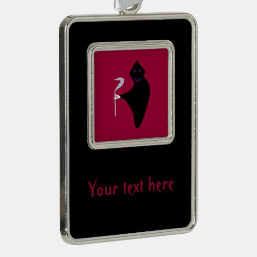 Grimischer Sensenmann Halloween Custom Ornament Rahmen-Ornament Silber (Rechts)