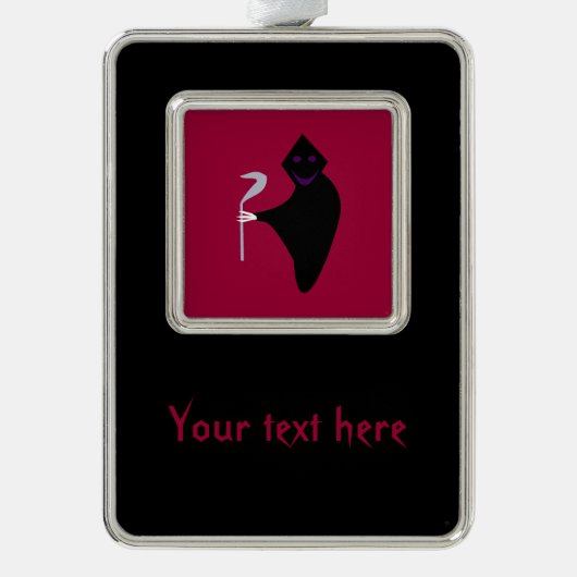 Grimischer Sensenmann Halloween Custom Ornament Rahmen-Ornament Silber (Vorderseite)