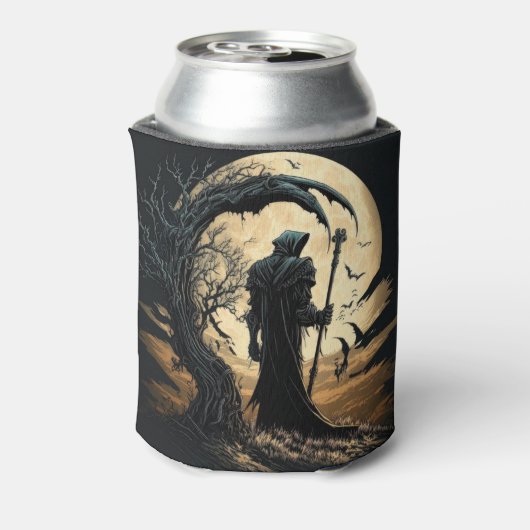 Grimischer Sensenmann Halloween Dosenkühler (Kanne Rückseite)