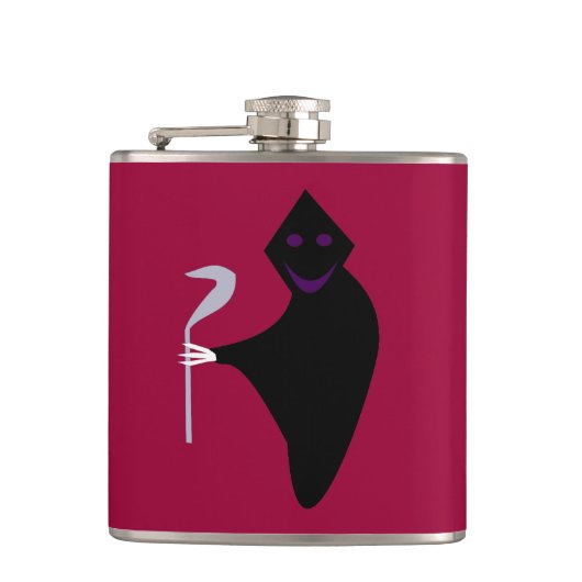 Grimischer Sensenmann Halloween Flask Flachmann (Vorderseite)