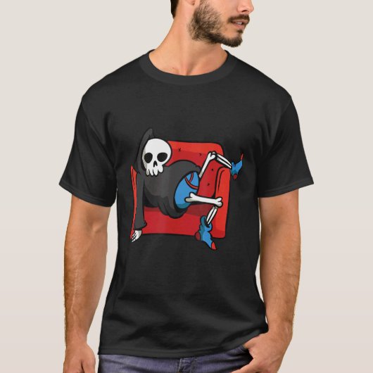 Grimischer Sensenmann Halloween T-Shirt (Vorderseite)