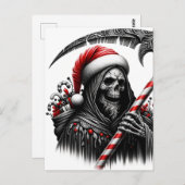 Grimischer Sensenmann Horror Weihnachten Postkarte (Vorne/Hinten)