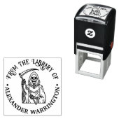 Grimischer Sensenmann Silhouette #3 Round Library  Permastempel (Beispiel)