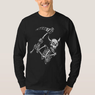 Grimischer Sensenmann Skeleton Halloween Beängstig T-Shirt