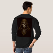 "Grimischer Sensenmann Skull Long Sleeve T - Shirt (Schwarz voll)