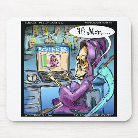 Grimischer Sensenmann & Skythe Funny Gifts Karten Mousepad (Vorne)