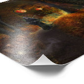 Grimischer Sensenmann und Kürbis Fotodruck (Ecke)