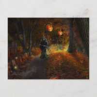 Grimischer Sensenmann und Kürbis