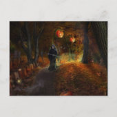 Grimischer Sensenmann und Kürbis Postkarte (Vorderseite)