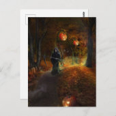 Grimischer Sensenmann und Kürbis Postkarte (Vorne/Hinten)