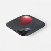 Grimischer Sensenmann und Roter Ballon Pappteller (Gewinkelt)