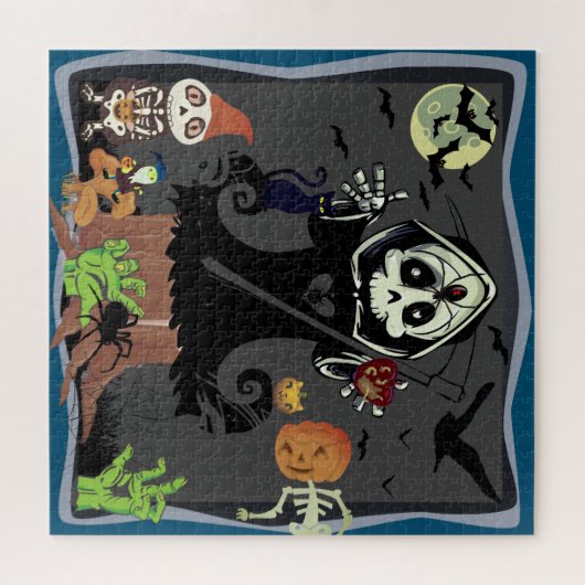 Grimischer Sensenmann Zombie Skeleton Gnome Pumpki Puzzle (Horizontal)