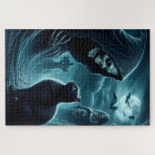 Grimm Reeper und Black Cat Halloween Puzzle (Horizontal)