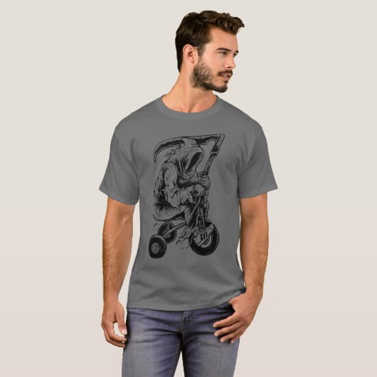 Grimm-Sensenmann-Biker T-Shirt (Vorne ganz)