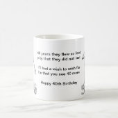 Grimmige 40. Geburtstag Tasse (Mittel)