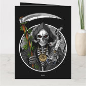 Grimmige Sensenmann Rauchen Beängstigende Grußkart Karte (Rückseite)