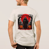 Grimmige Sensenmann Szene Tri-Blend Shirt (Rückseite)