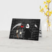 Grimmige Sensenmann-Todeskarte Karte (Gelbe Blume)