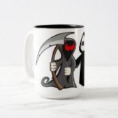 Grimmige Sensenmann-TodesTasse Zweifarbige Tasse (Vorderseite Links)