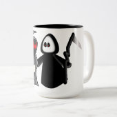 Grimmige Sensenmann-TodesTasse Zweifarbige Tasse (VorderseiteRechts)