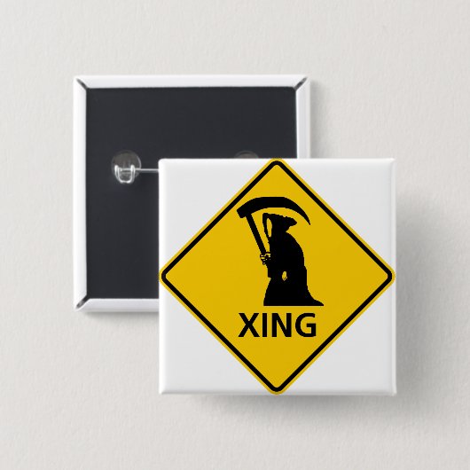 Grimmige Sensenmann/Todesüberfahrt-LandstraßeSig Button (Vorne & Hinten)