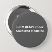 Grimmige Sensenmänner für sozialisierte Medizin Button (Vorne & Hinten)