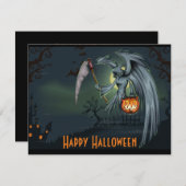 Grimmige Sensenmanngraveyard-Halloween-Einladung Einladung (Vorne/Hinten)