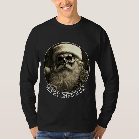 Grimmige Weihnachten - Skelett Santa 65609 T-Shirt (Vorderseite)