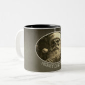 Grimmige Weihnachten - Skelett Santa 65609 Zweifarbige Tasse (Vorderseite Links)