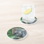 Grimmiger Gorilla Sandstein Untersetzer (Seite)