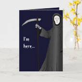 Grimmiger Sensenmann-altes Alters-Witz-lustige Karte (Gelbe Blume)