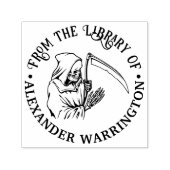 Grimmiger Sensenmann Art #3 Round Library Book Nam Permastempel (Design)