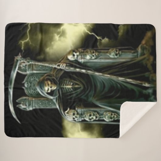GRIMMIGER SENSENMANN auf SEINEM THRON Sherpadecke (Vorderseite (Horizontal))