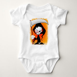 Grimmiger Sensenmann Cartoon Baby Strampler