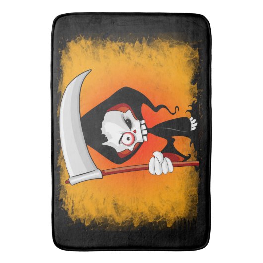 Grimmiger Sensenmann Cartoon Badematte (Vorderseite Vertikal)