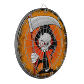 Grimmiger Sensenmann Cartoon Dartscheibe (Vorderseite Links)