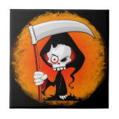 Grimmiger Sensenmann Cartoon Fliese (Vorderseite)