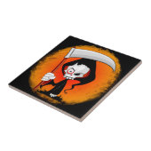 Grimmiger Sensenmann Cartoon Fliese (Seite)