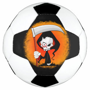 Grimmiger Sensenmann Cartoon Fußball