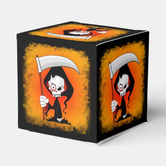 Grimmiger Sensenmann Cartoon Geschenkschachtel (Rückseite)