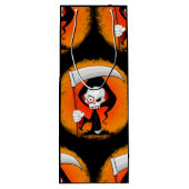 Grimmiger Sensenmann Cartoon Geschenktüte Für Weinflaschen (Rückseite)