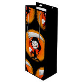 Grimmiger Sensenmann Cartoon Geschenktüte Für Weinflaschen (Vorderseite Schrägansicht)