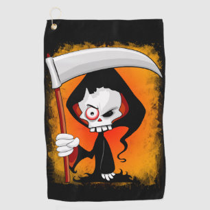Grimmiger Sensenmann Cartoon Golfhandtuch