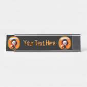 Grimmiger Sensenmann Cartoon Schreibtischnamensplakette (Vorderseite )