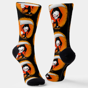 Grimmiger Sensenmann Cartoon Socken