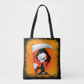 Grimmiger Sensenmann Cartoon Tasche (Vorderseite)