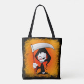 Grimmiger Sensenmann Cartoon Tasche (Rückseite)